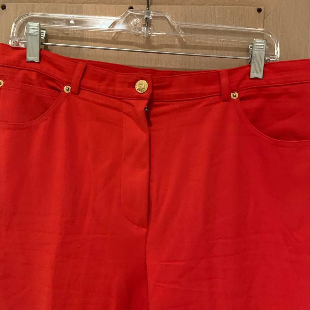 St John red jeans